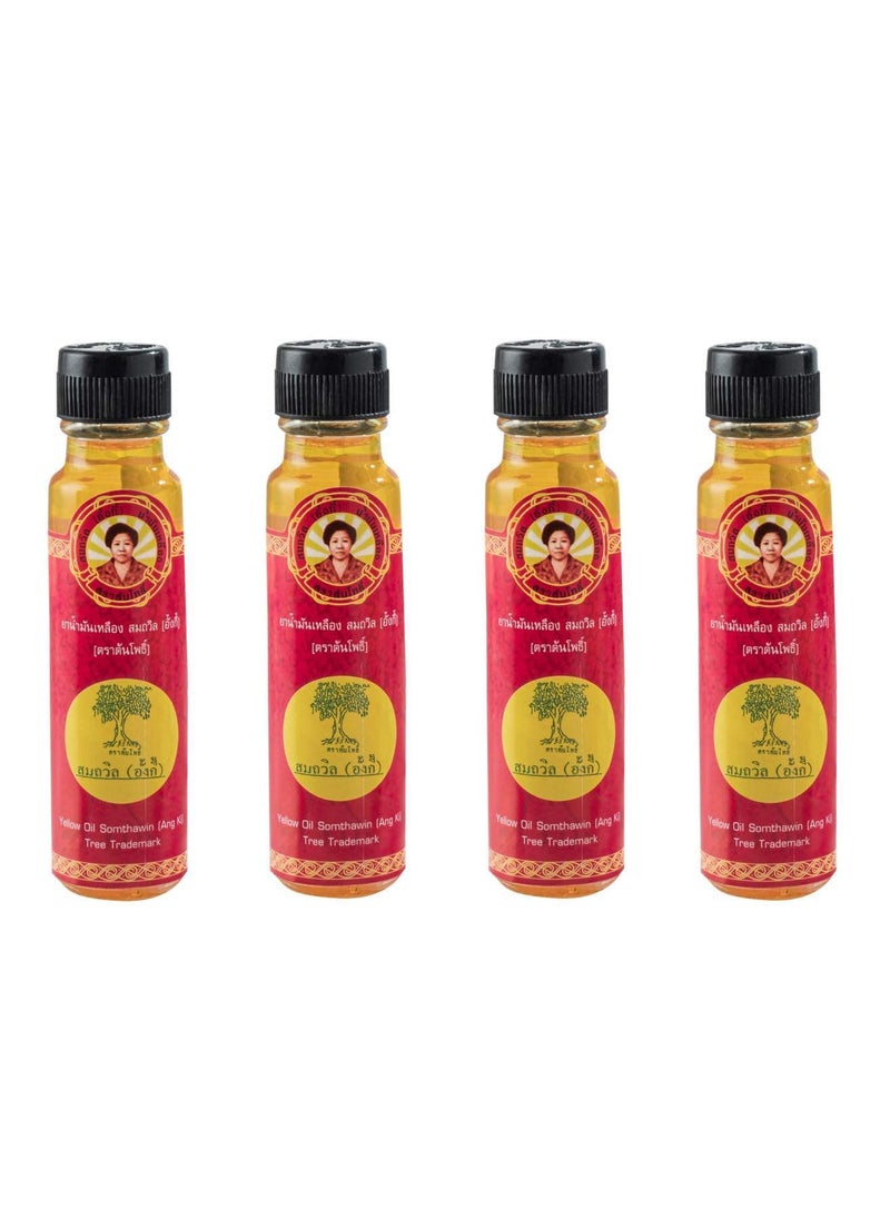 Somthawin Somthawin Angki Hotel Spa Natural Thai Aroma Authentic Thai Herb Yellow Oil 24c Pack 4 