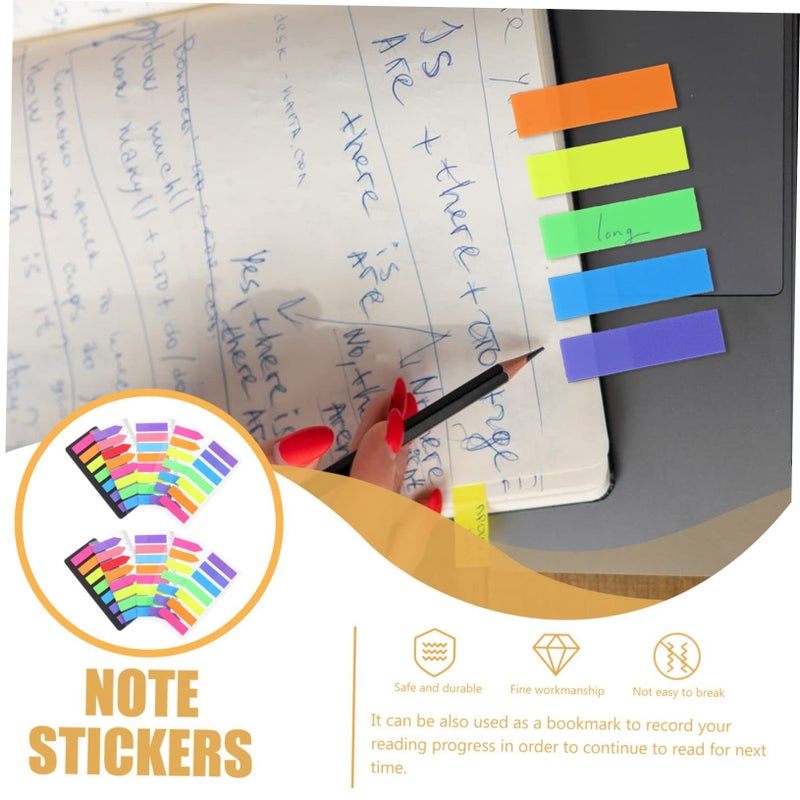 Colorful Index Stickers Book Markers Plastic Memo Pad Dividers 10 Sets Tabs - Image 5