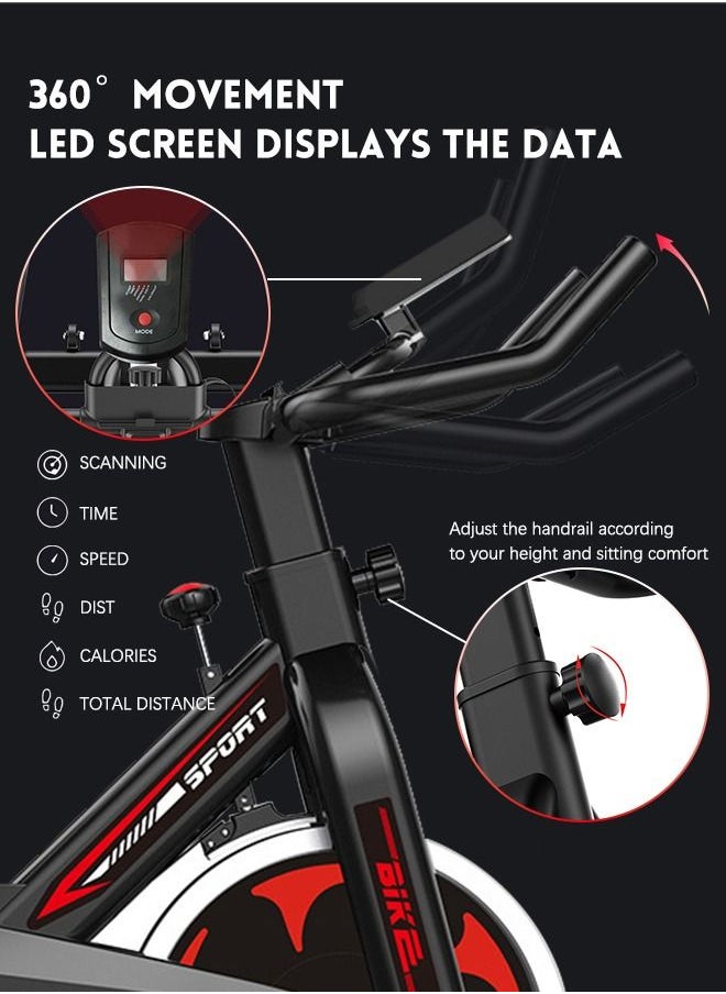 Belt Drive Indoor Cycling Bike for Home Gym, Magnetic Resistance, Height Adjustable Seat and Readable Display, 300/330lbs Capacity Exercise Bike Stationary Bikes