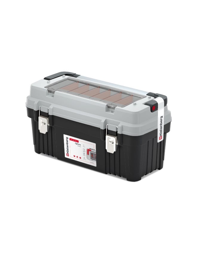 Kistenberg Optima 60 Durable Tool Box with Removable Separators Black and Grey 30.5 x 29.6 x 58.6 cm - Image 3