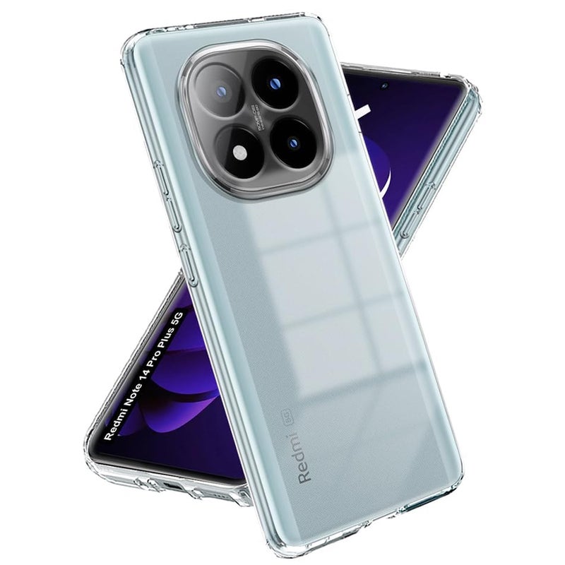 Nishtech غطاء خلفي شفاف هجين ناعم رفيع مضاد للغبار لجهاز Redmi Note 14 Pro Plus 5G مع حماية الكاميرا - Image 1