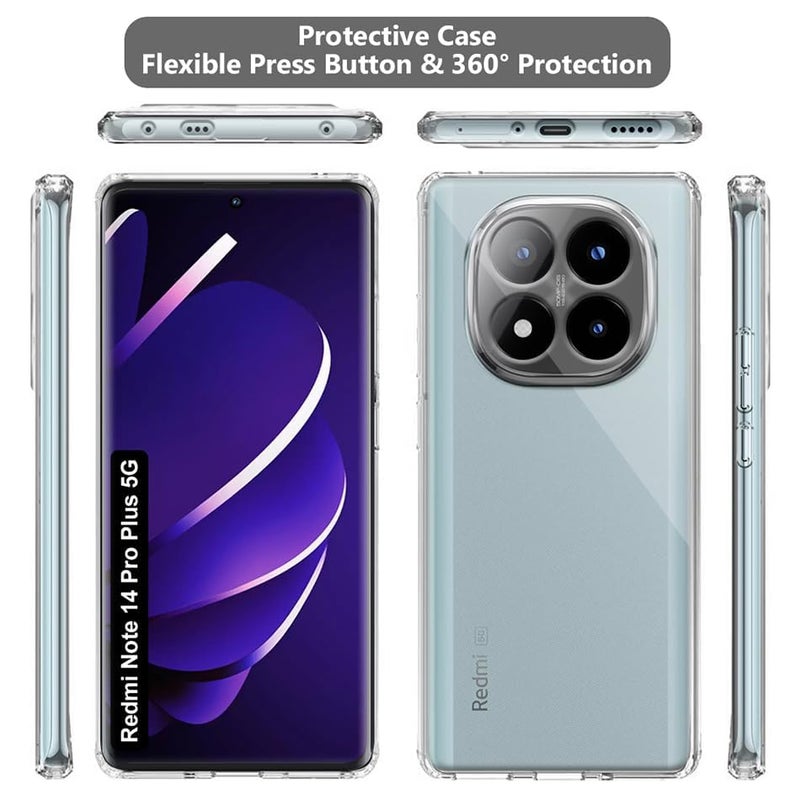 Nishtech غطاء خلفي شفاف هجين ناعم رفيع مضاد للغبار لجهاز Redmi Note 14 Pro Plus 5G مع حماية الكاميرا - Image 3