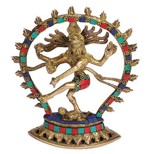 Kartique Colorful Brass Natraj Idol Statue - 8.5 Inches Height - Vibrant Decor and Spiritual Symbol - Image 3