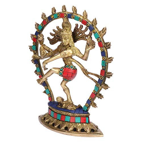 Kartique Colorful Brass Natraj Idol Statue - 8.5 Inches Height - Vibrant Decor and Spiritual Symbol - Image 5