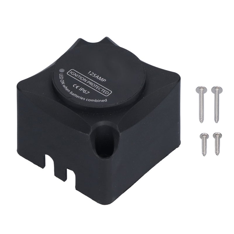 AMOMD 12V Voltage Sensitive Relay: IP67 Waterproof ABS Shell - Automatic Dual Battery Charging, Simple Flexible Installation for Dual Battery Vehicles - Image 1