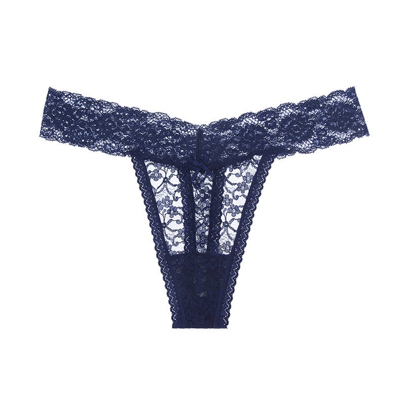 Large Size Lace Women'S Thong Transparent Hollow T Pants Low Waist Underwear - Image 1