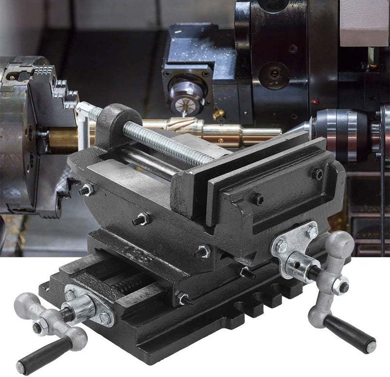 klarako 5 Inch Cross Slide Drill Press Vise, Heavy Duty Cast Iron Milling Vice Holder Woodworking Clamping Vise Machine Bench Top Mount Cross Sliding Vise - Image 4