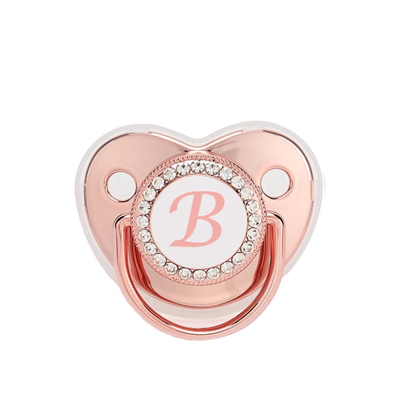 direct selling baby 26 letters rose gold soothing pacifier weaning artifact baby soothing play mouth with lid - Image 4