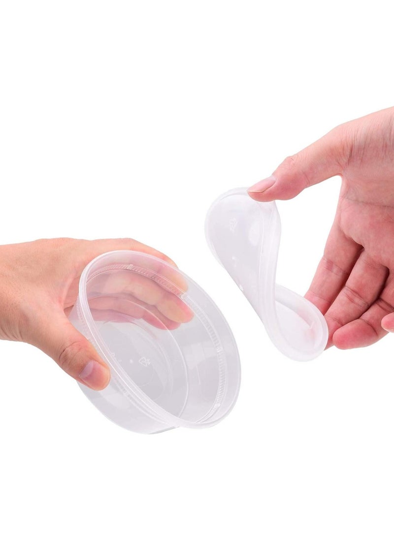 Mmmon 50-Pack 8oz Clear Plastic Deli Containers with Lids - Stackable Food Storage Meal Prep Box - Leakproof BPA-Free Microwave Freezer Safe - Image 5