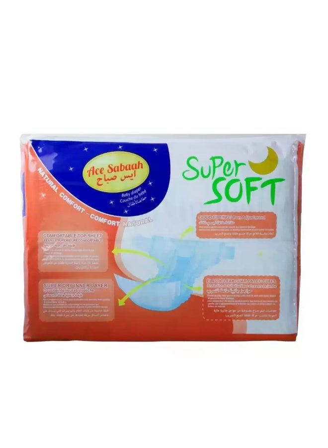 Ace Sabaah Ace Sabaah Super Soft And Super Dry Medium Baby Diaper, 5-10kg- 66pcs - Image 2