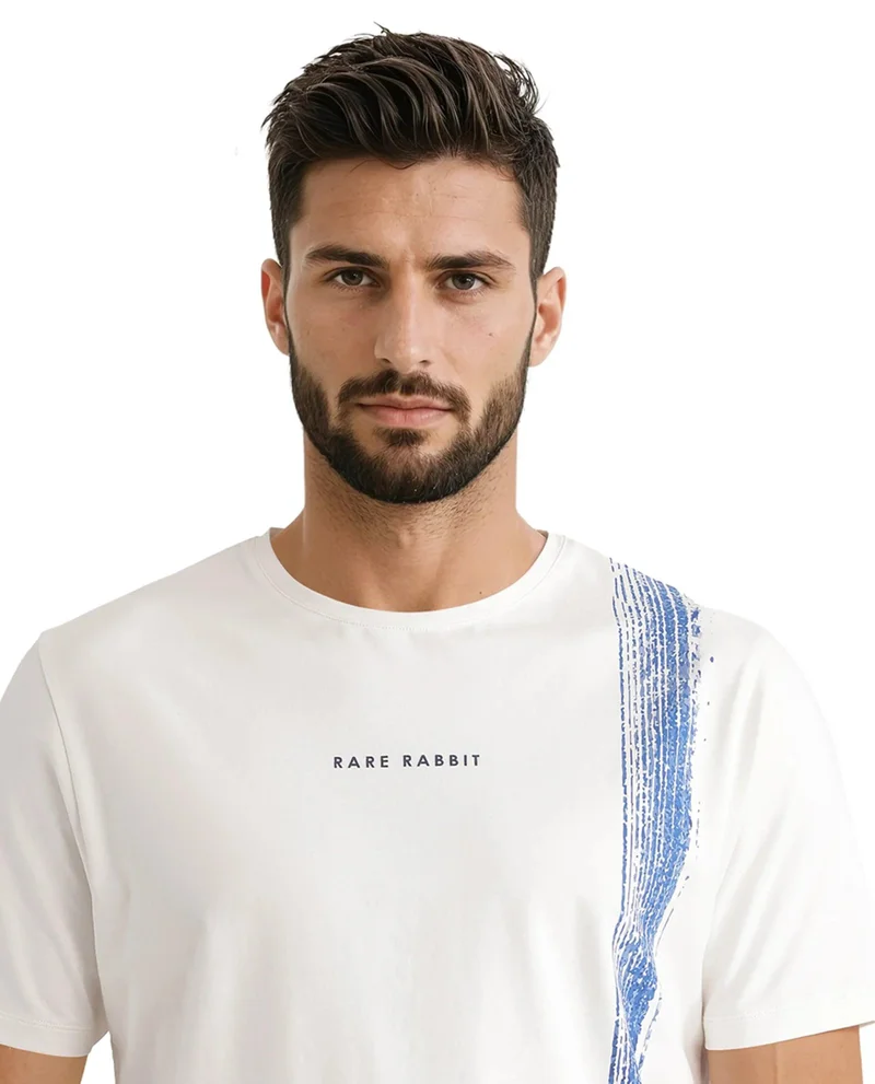 Rare Rabbit Men's Abstract Print Regular Fit T-Shirt