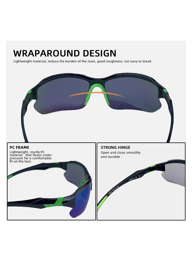 KASTWAVE Polarized Sports Glasses, Cycling Sunglasses for Men Women, Sunglasses Set for Cycling Baseball Golf Fishing Driving Running - Image 2