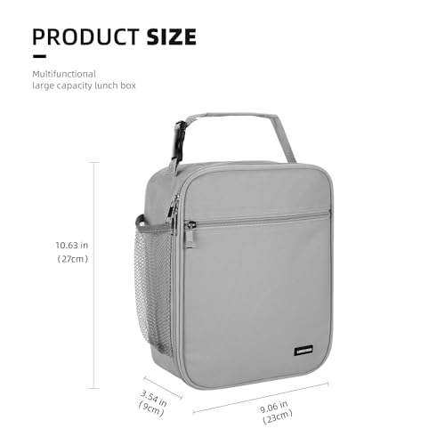 Lovoeo Lunch box Lunch bag for men women Insulated Lunchbox Lunch bags for Work Picnic Travel (Light grey) - Image 2