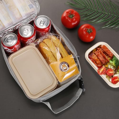 Lovoeo Lunch box Lunch bag for men women Insulated Lunchbox Lunch bags for Work Picnic Travel (Light grey) - Image 5