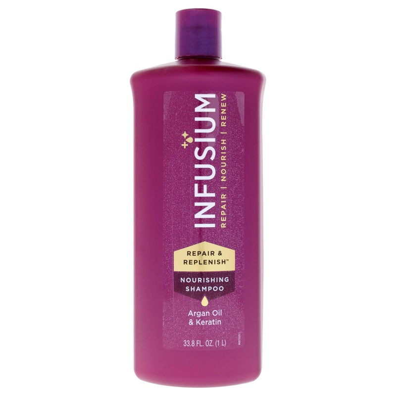 Infusium Repair and Replenish Nourishing Shampoo - Hydrating and Clarifying Shampoo for Build Up - Ceramides, Keratin, and Argan Oil - 33.8 oz - Image 1