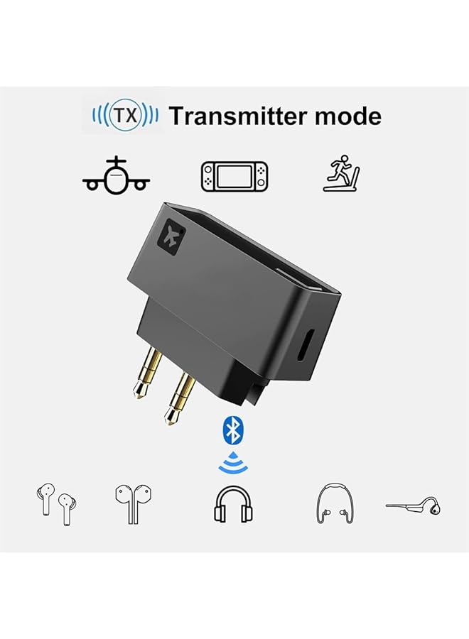 erorex Wireless Bluetooth Transmitter Low Latency Bluetooth 5.0 Audio Adapter For Connecting Wireless Headphones Earbuds Works With All 3.5Mm Aux Jacks On Airplanes Gym Equipment Tvs - Image 2