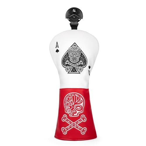 Acebirdie Golf Club Head Covers for Driver Cover, Fairway Wood Cover Hybrid Cover, Ace Poker Premium Leather Golf Headcovers with Interchangeable No. Tags Fits Most of Drivers Woods Hybrids (for Hybrid(1pcs)) - Image 1
