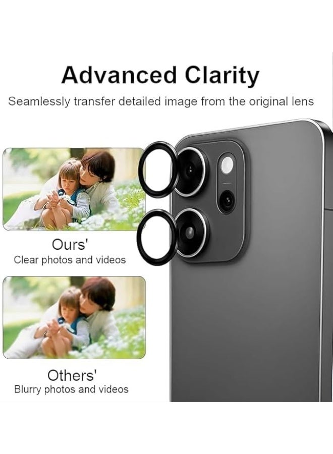 Camera Lens Protector for Oppo Reno 14F, 9H Tempered Glass & Ultra-Thin Aluminum Alloy Lens Screen Protective, case friendly Cover (Black, Oppo Reno 14F 5G/ Oppo Reno 14F 4G) - Image 5
