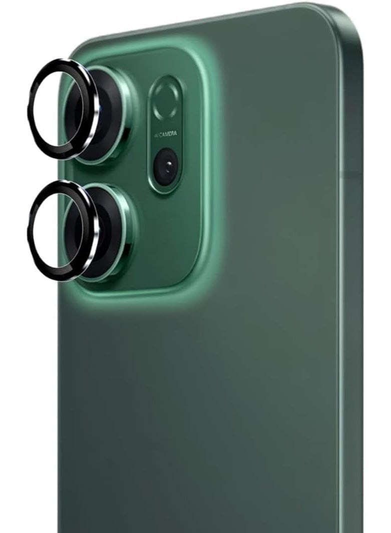 Camera Lens Protector for Oppo Reno 14F, 9H Tempered Glass & Ultra-Thin Aluminum Alloy Lens Screen Protective, case friendly Cover (Black, Oppo Reno 14F 5G/ Oppo Reno 14F 4G) - Image 2