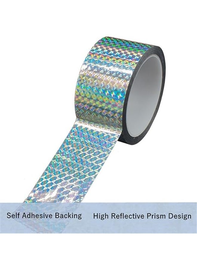 yongsheng Bird Repellent Deterrent Reflective Scare Tape Multicolour 2.5cm*80m, Holographic Reflective Tape Prism Tape Holographic Reflective Tape for Keep Birds Away, Craft Projects, DIY Art, Home, Daily Use  - Image 3