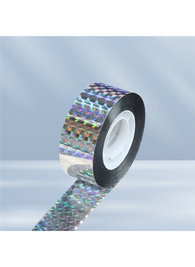yongsheng Bird Repellent Deterrent Reflective Scare Tape Multicolour 2.5cm*80m, Holographic Reflective Tape Prism Tape Holographic Reflective Tape for Keep Birds Away, Craft Projects, DIY Art, Home, Daily Use  - Image 2