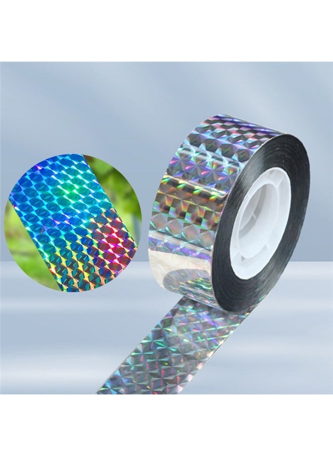 yongsheng Bird Repellent Deterrent Reflective Scare Tape Multicolour 2.5cm*80m, Holographic Reflective Tape Prism Tape Holographic Reflective Tape for Keep Birds Away, Craft Projects, DIY Art, Home, Daily Use  - Image 1
