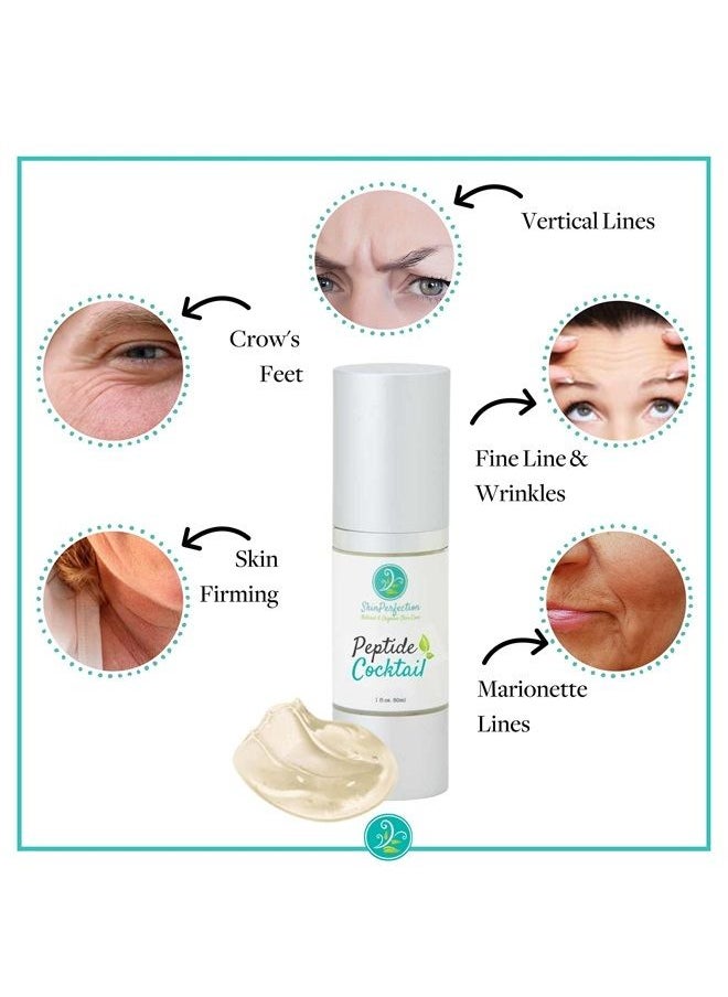 Skin Perfection Peptide Cocktail Anti-Aging Serum 99% Potent Peptides Matrixyl 3000 Pentamide 6 Syn Coll Snap 8 Reduce Wrinkles Lift Tighten & Firm 