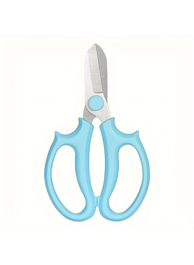 Blue Professional Pruning Shears Stainless Steel Blades Comfort Grip for Gardening Trimming Flower Arranging - Image 1