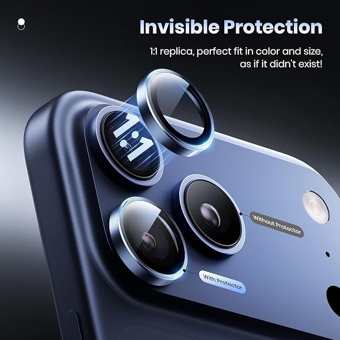 Lensarmor® Compatible With Deep Blue iPhone 17 Pro/iPhone 17 Pro Max Camera Lens Protector – 9H Tempered Glass, Scratch Resistant, Flash-Friendly Premium Lens Cover - Image 2
