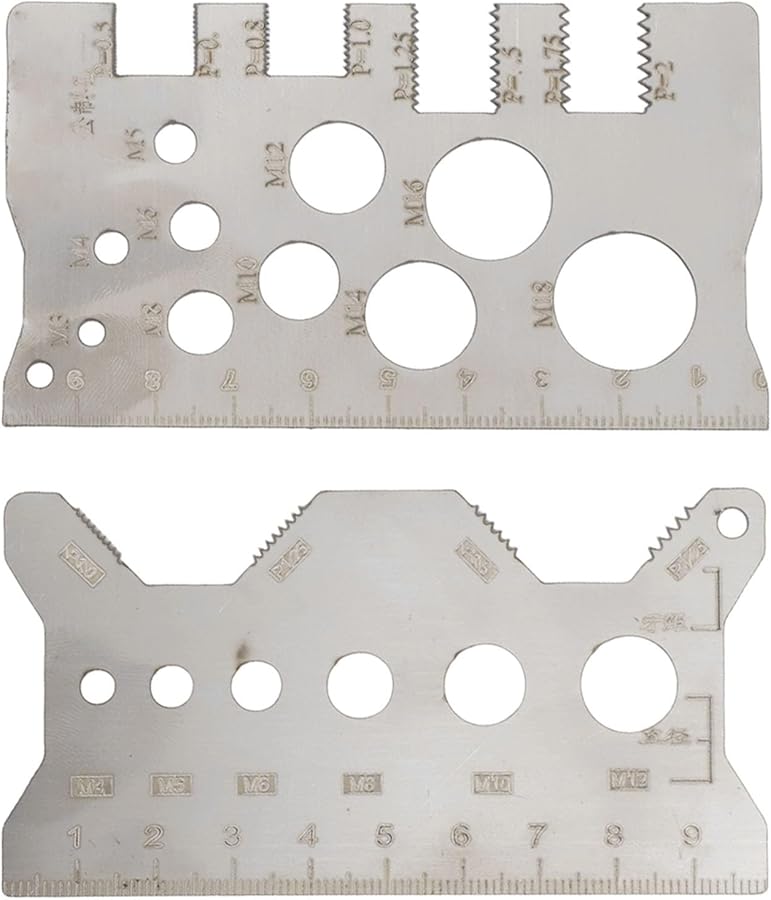 Stainless Steel Metric Thread Pitch Gauge 2 Pack for Bolt Nut Screw Measurement - Image 2