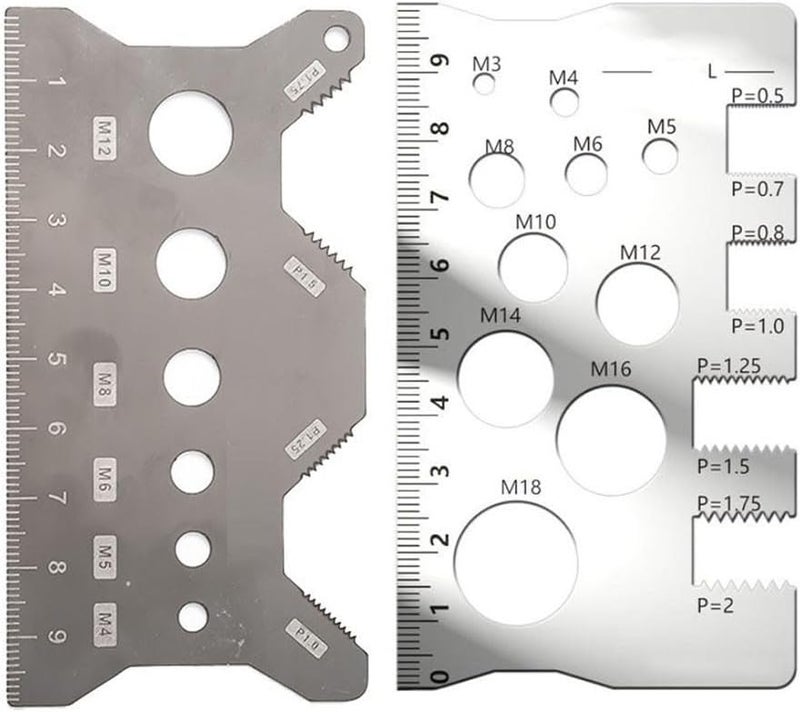 Stainless Steel Metric Thread Pitch Gauge 2 Pack for Bolt Nut Screw Measurement - Image 4