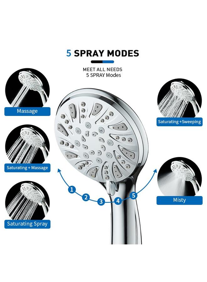 Bluejw American Style With Spray Gun 5 1 Multifunctional Pressurized Hand Shower Spray Massage Shower - Image 3