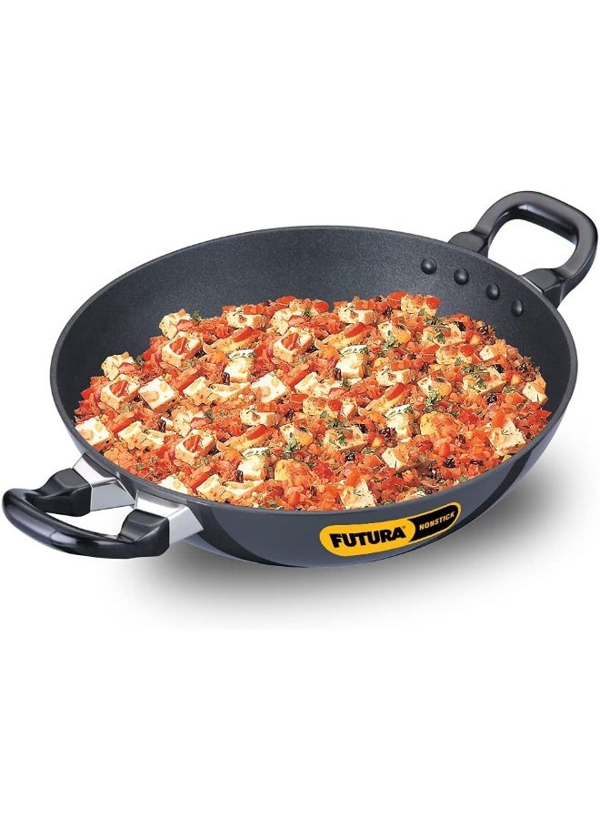 Hawkins Futura 2.5 Liter Hard Anodised Non Stick Deep Kadhai / Deep Fry Pan, Round Bottom, Wooden handles, 3.25 mm Thick Base(NK25), Black - Image 1