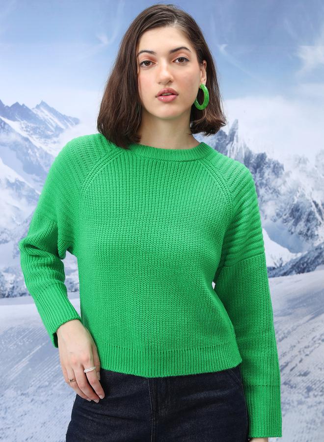Tokyo Talkies Raglan Sleeves Round Neck Sweater - Image 1