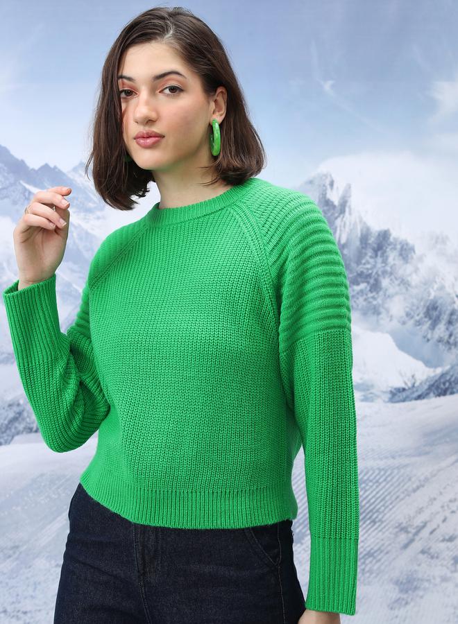 Tokyo Talkies Raglan Sleeves Round Neck Sweater - Image 4
