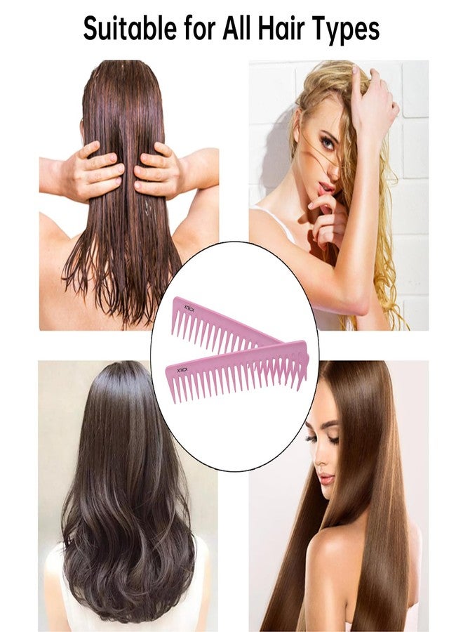 xnicx 6pcs Pink Professional Hair Combs Set - Carbon Fiber Barber Combs with Wide Tooth, Rat Tail for Parting, Teasing, and Styling Hair for Women and Men - Image 5