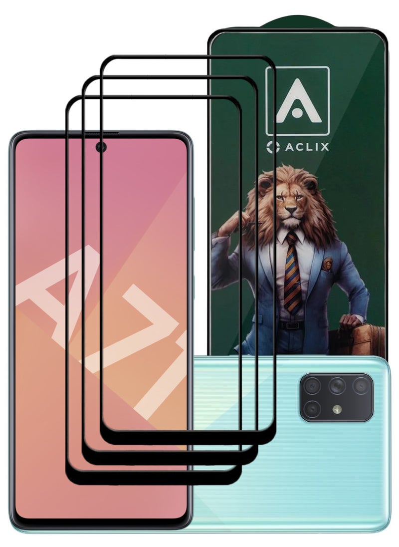 ACLIX 3 Pieces Antistatic ESD Dustproof Premium Quality High Definition Tempered Glass Screen Protector Designed For Samsung Galaxy A71 - Image 1