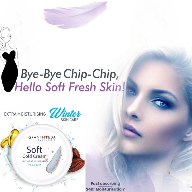 Granthveda Soft Light Moisturizing Cream NonSticky FastAbsorbing 24Hour Hydration Ayurvedic Face Body Hand Cream Enriched with Vitamin E 50g - Image 4