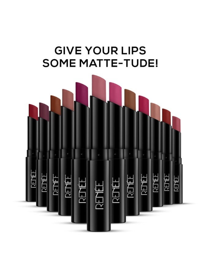 رينيه أحمر شفاه ريني غير لامع للغاية - بيري بليس، لون مكثف، تغطية كاملة، يدوم طويلاً وخفيف الوزن، تركيبة سهلة الانزلاق مع لمسة نهائية مخملية، مناسب لجميع المناسبات، مثالي للهدايا - Image 2