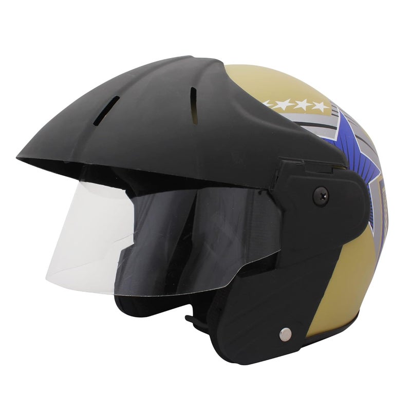 Sage Square خوذة ديلتس باور (معتمدة من ISI) مفتوحة الوجه (صغيرة - S، ملصق أزرق لامع من ديزرتستورم) - Image 2