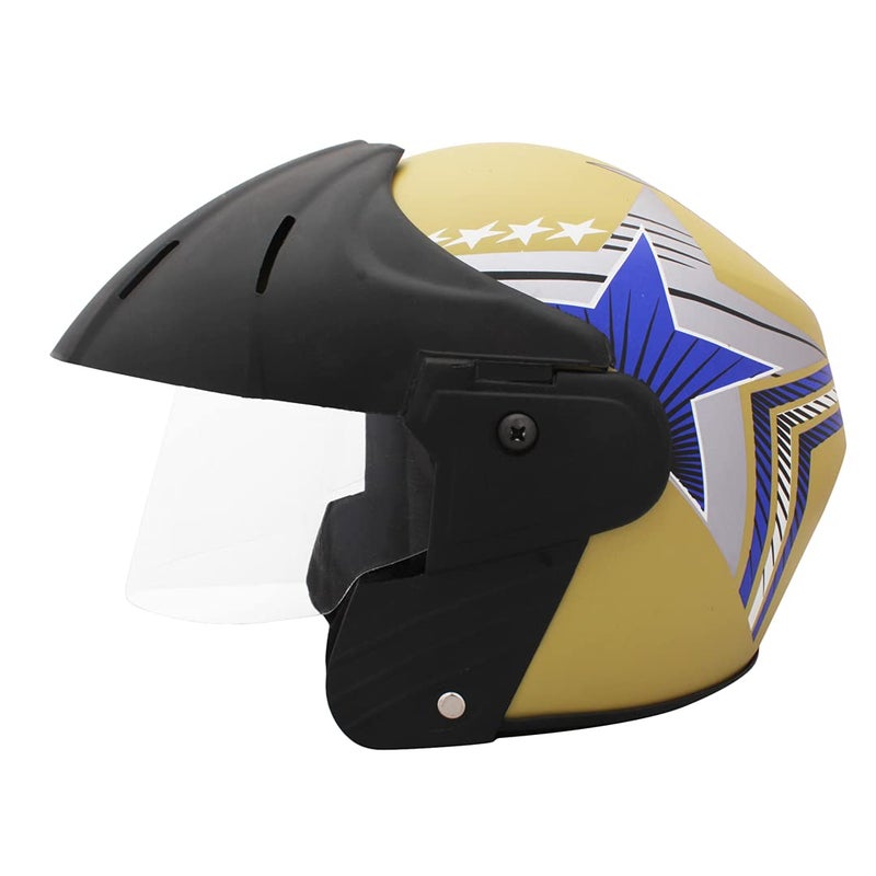 Sage Square خوذة ديلتس باور (معتمدة من ISI) مفتوحة الوجه (صغيرة - S، ملصق أزرق لامع من ديزرتستورم) - Image 4