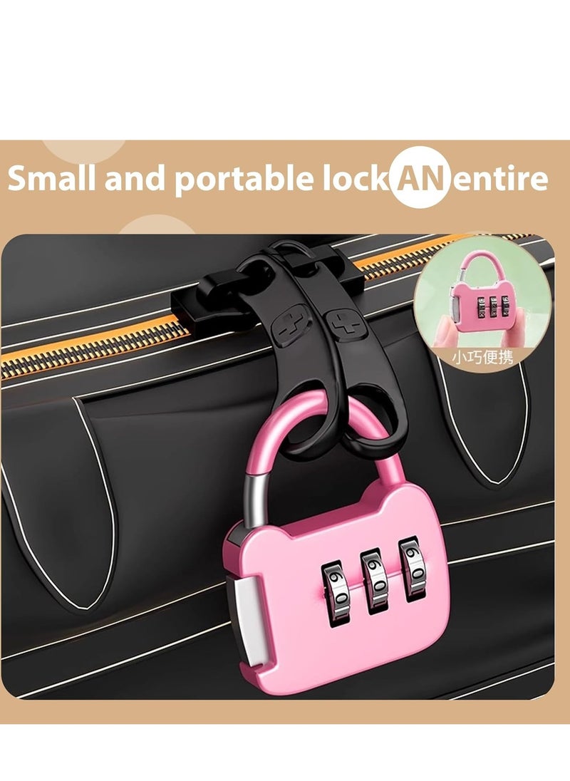 Generic - Travel Combination Padlock 3 Digit Combination Coded Lock Zinc Alloy Resettable Code Lock for Travel Bag Suit Case (Random Color) - Image 1