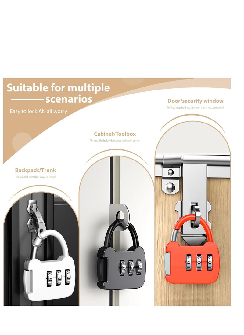 Generic - Travel Combination Padlock 3 Digit Combination Coded Lock Zinc Alloy Resettable Code Lock for Travel Bag Suit Case (Random Color) - Image 1