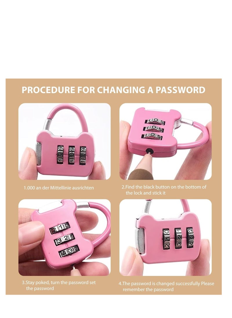 Generic - Travel Combination Padlock 3 Digit Combination Coded Lock Zinc Alloy Resettable Code Lock for Travel Bag Suit Case (Random Color) - Image 1