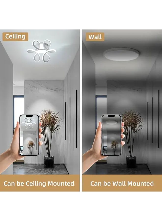 Modern LED Ceiling Light Slim Fixture 3 Color Adjustable White Semi Flush Mount - Image 4