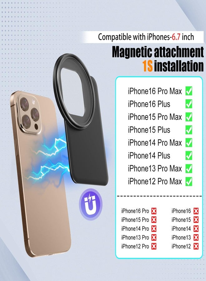 HAFOKO 67mm Magnetic Lens Filter Mount Universal Magnetic Filter Clip Adapter Compatible for iPhone 16 Pro Max/16 Plus/15 Pro Max/15 Plus/14 Pro Max/14 Plus/13 Pro Max/12 Pro Max(No Filter) - Image 4