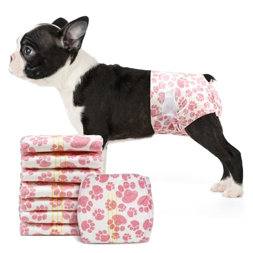 Dono Dog Diapers Female, Disposable Doggie Diapers, Super Absorbent Puppy Diapers with Adjustable Tail Hole, Wetness Indicator for Cats Doggy in Heat Period, X-Small, 16 Count - Image 1