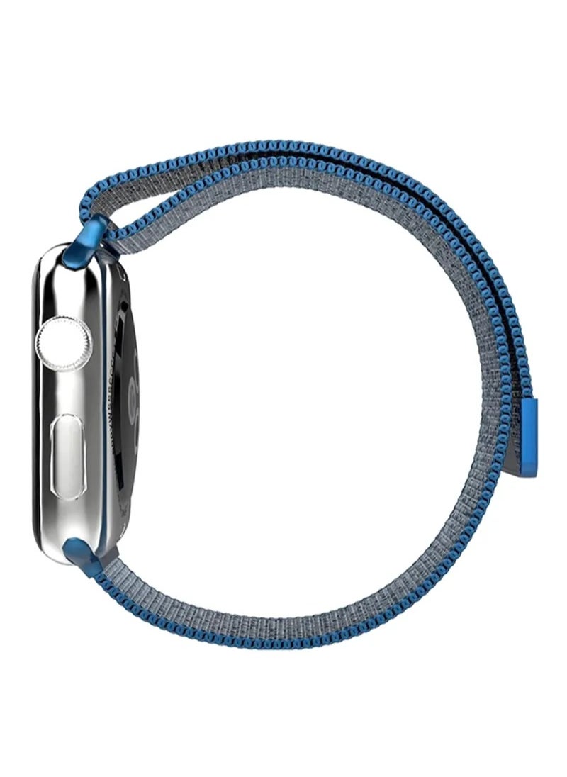 HEXABEX - Apple Watchband 46mm/45mm/44mm/49mm Milanese Apple Watch Strap for Apple Watch All Series Blue - Image 1