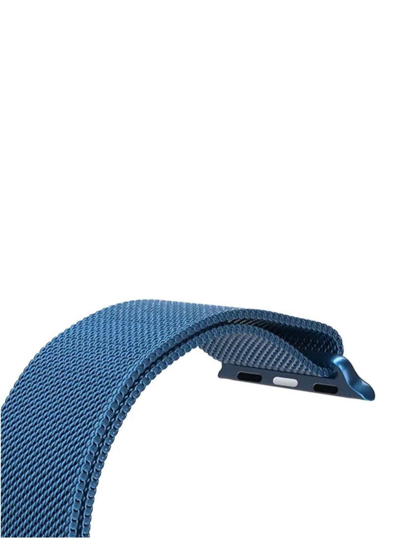 HEXABEX - Apple Watchband 46mm/45mm/44mm/49mm Milanese Apple Watch Strap for Apple Watch All Series Blue - Image 1