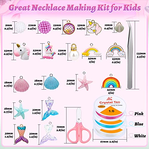 Cludoo 773Pcs Mermaid Charm DIY Beads for Jewelry Making, Unicorn DIY Bracelet Making Bead Kit for DIY Craft with Starfish Shell, Ocean Pearl Beads - Image 3